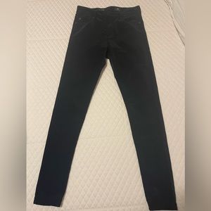 AG The Farrah High Rise black velvet jeans